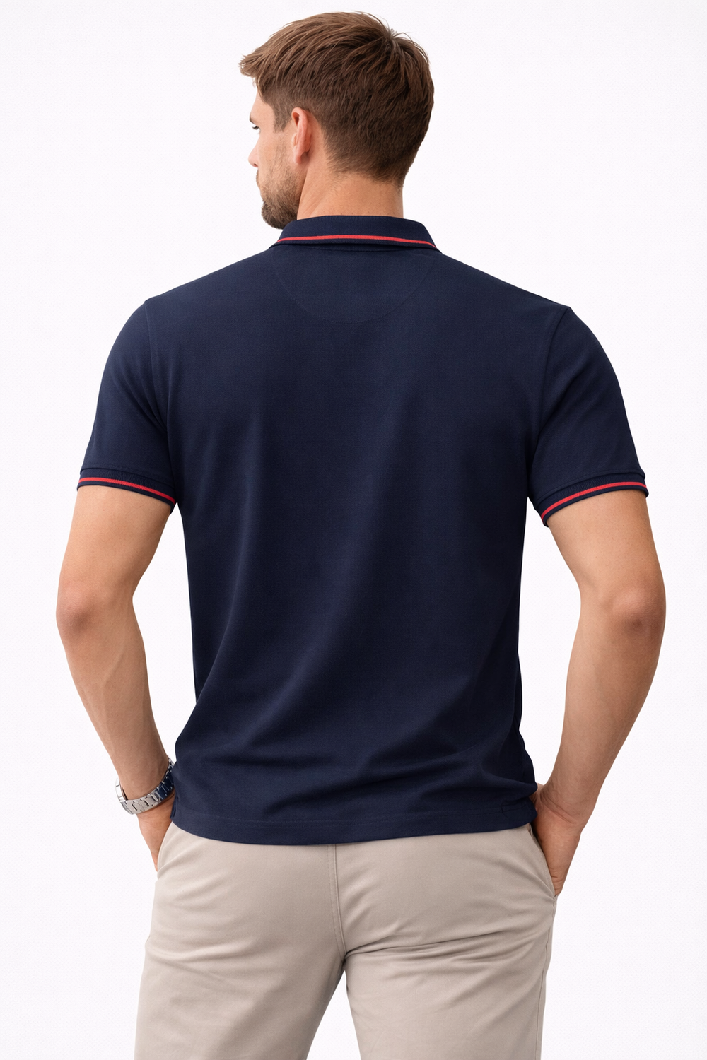 Solid Navy Blue Polo Half Sleeve T-Shirt