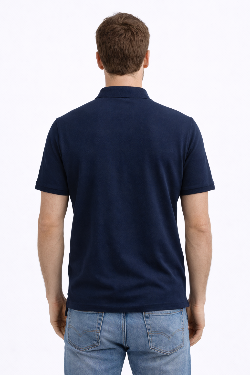 Men's Solid Navy Blue Polo Half Sleeve 100% Cotton T-Shirt