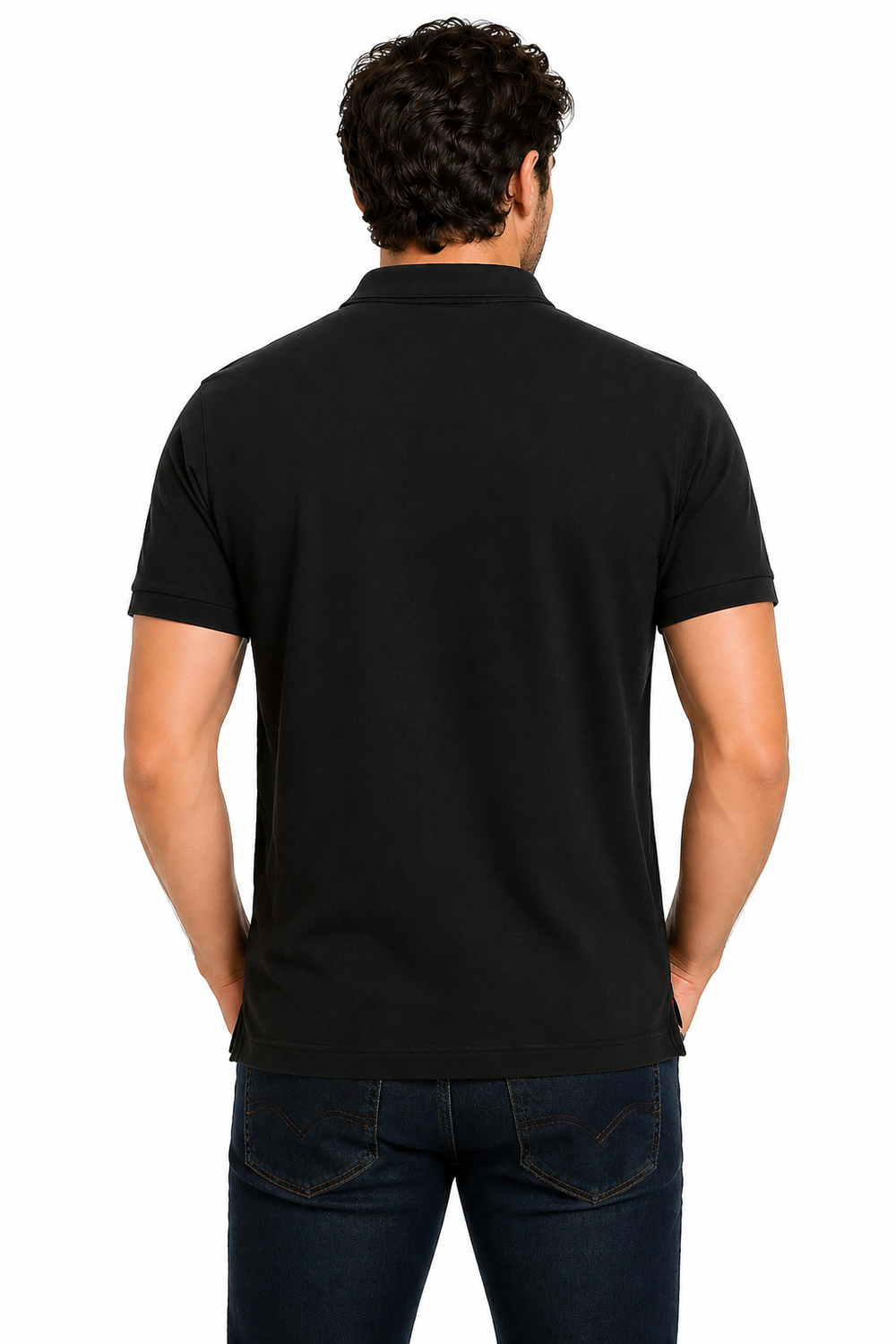 Cut & Sew Multicolor Polo Neck Half Sleeve T-Shirt