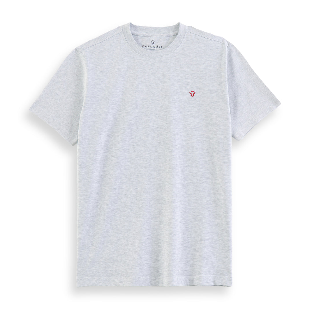 Solid Grey Round Neck Half Sleeve T-Shirt