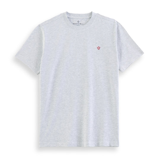 Solid Grey Round Neck Half Sleeve T-Shirt