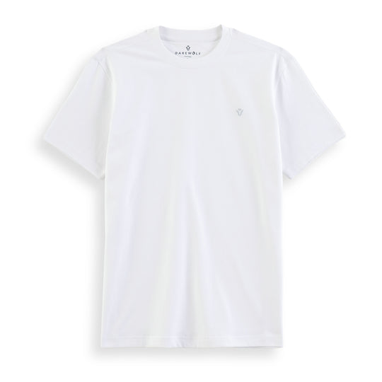 Solid White Round Neck Half Sleeve T-Shirt