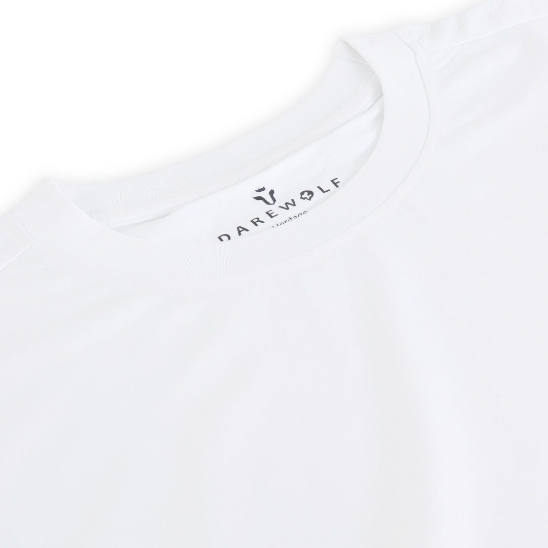 Solid White Round Neck Half Sleeve T-Shirt