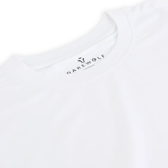 Solid White Round Neck Half Sleeve T-Shirt
