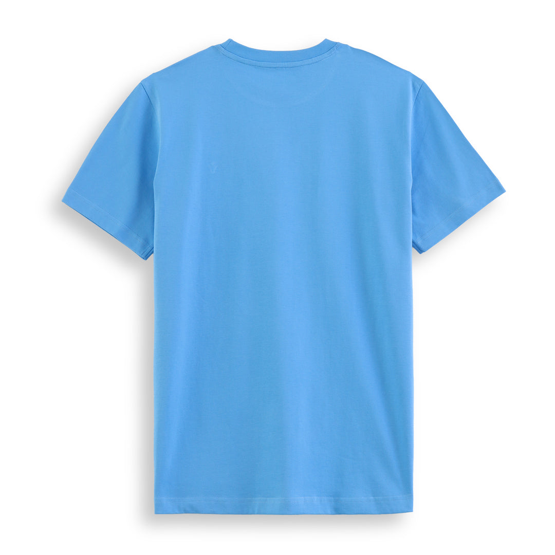 Solid Blue Round Neck Half Sleeve T-Shirt