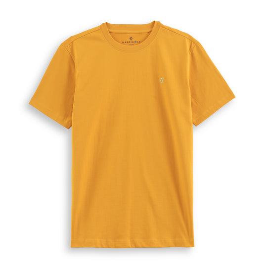 Solid Yellow Round Neck Half Sleeve T-Shirt