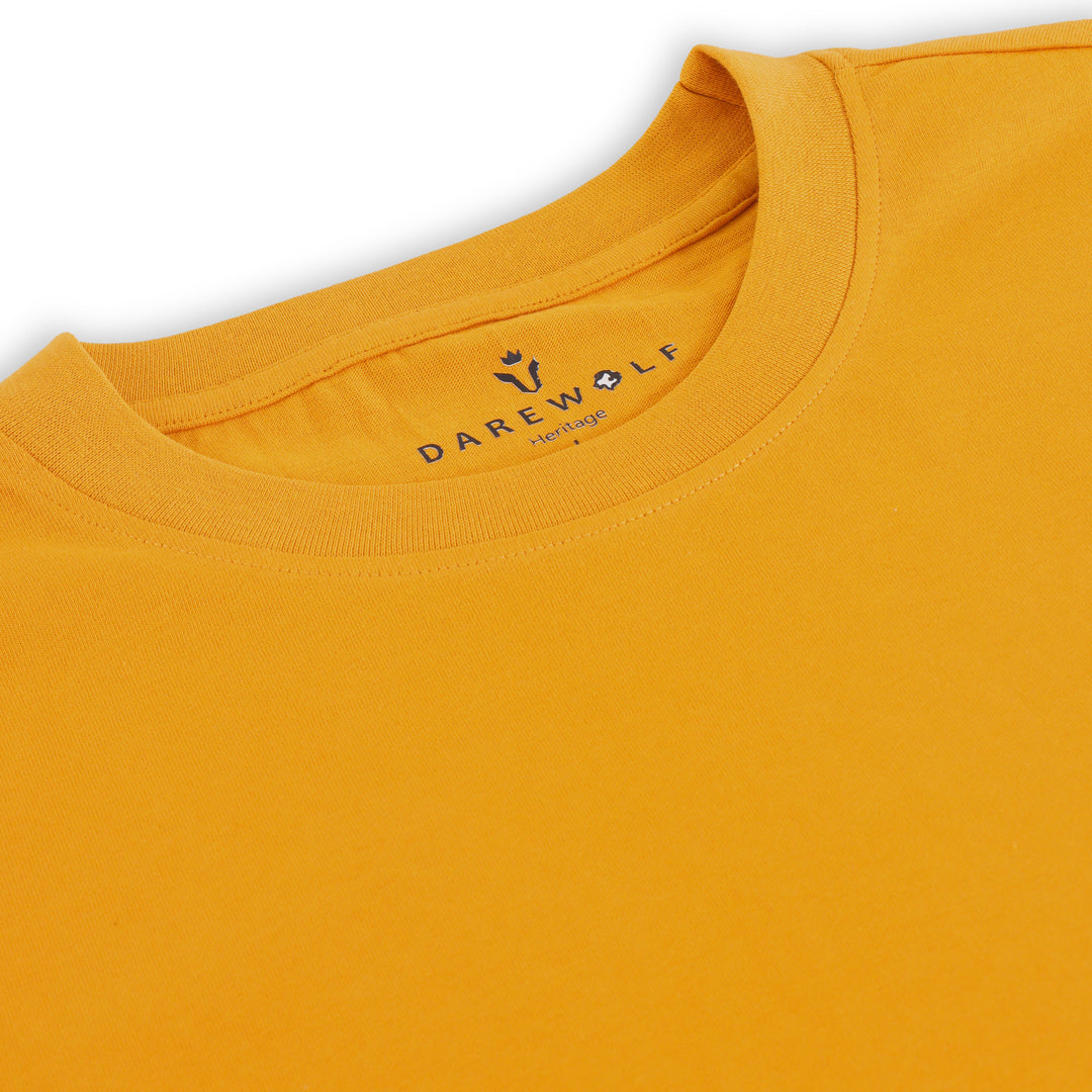 Solid Yellow Round Neck Half Sleeve T-Shirt