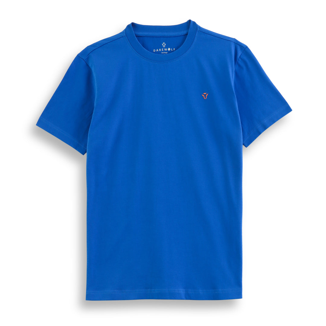 Solid Royal Blue Round Neck Half Sleeve T-Shirt