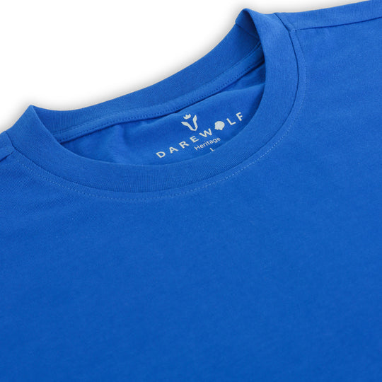 Solid Royal Blue Round Neck Half Sleeve T-Shirt