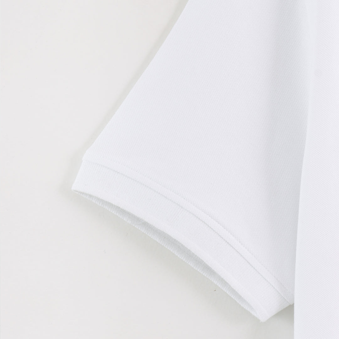 Men's Solid White Polo Half Sleeve 100% Cotton T-Shirt