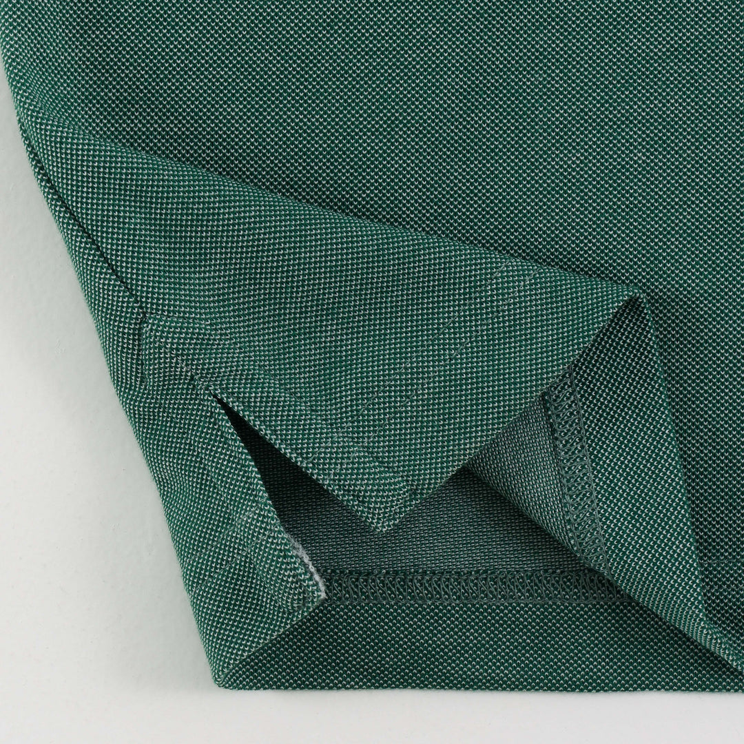 Close-up detail of Dare Wolf mandarin collar t-shirt fabric texture