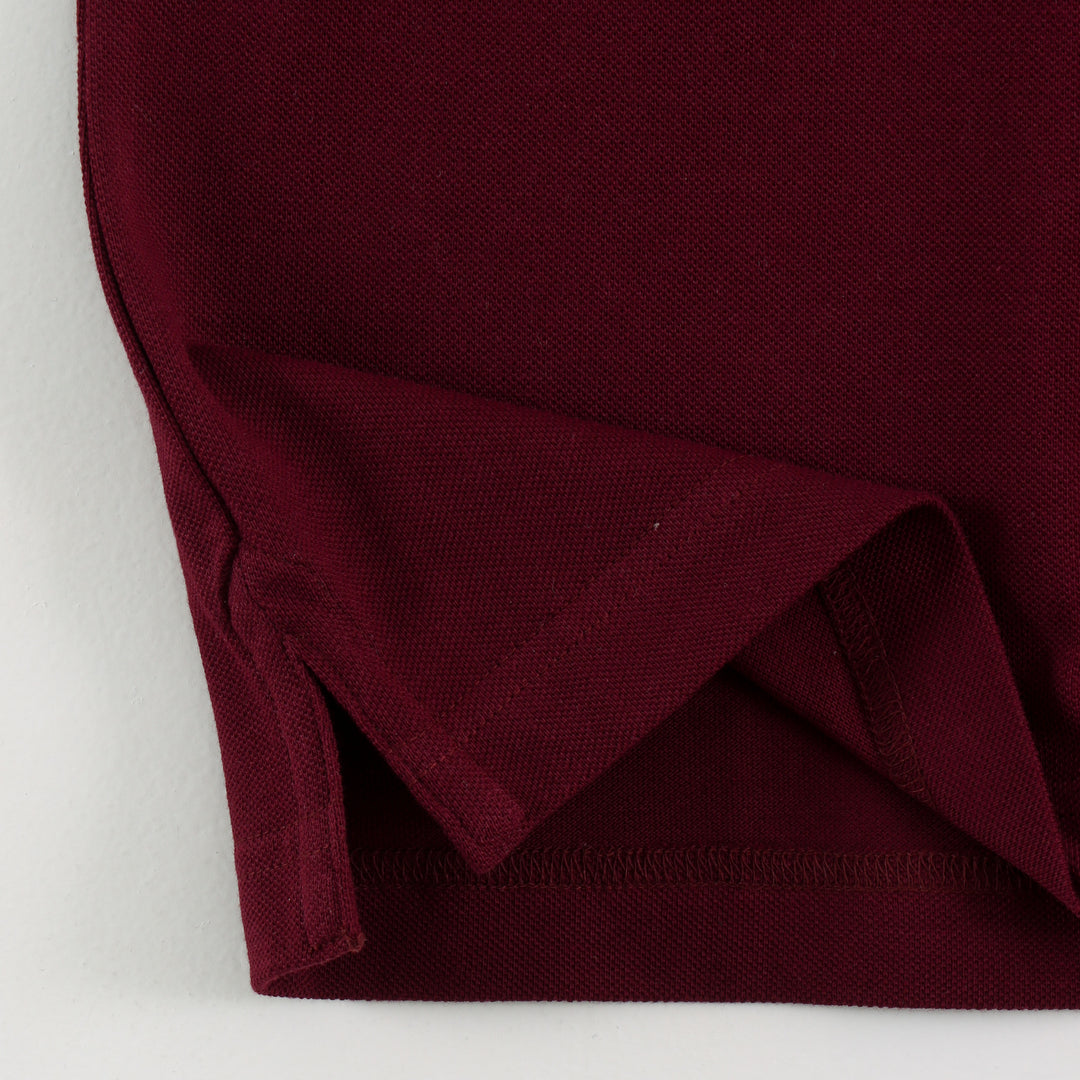 Men's Solid Maroon Polo Half Sleeve 100% Cotton T-Shirt