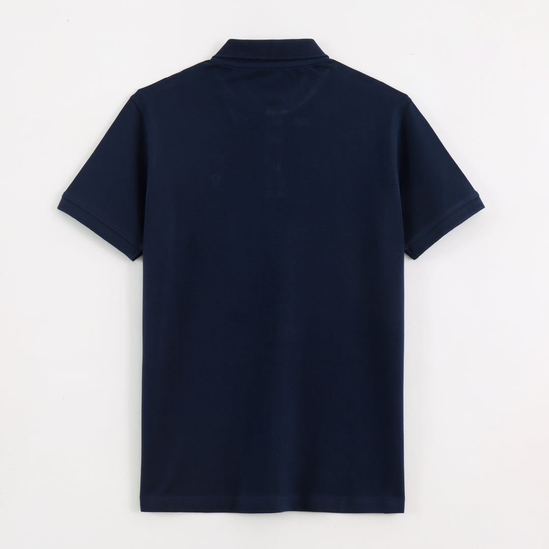 Men's Solid Navy Blue Polo Half Sleeve 100% Cotton T-Shirt