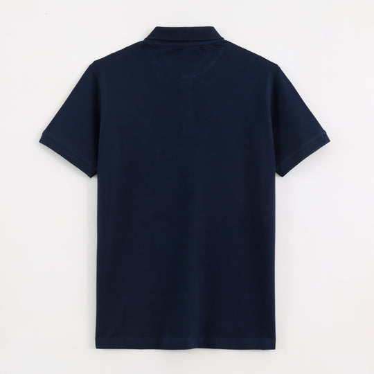 Men's Solid Navy Blue Polo Half Sleeve 100% Cotton T-Shirt