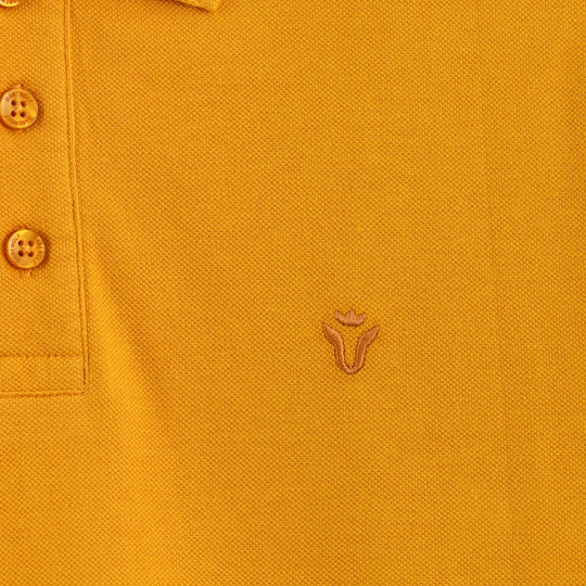Men's Solid Yellow Polo Half Sleeve 100% Cotton T-Shirt