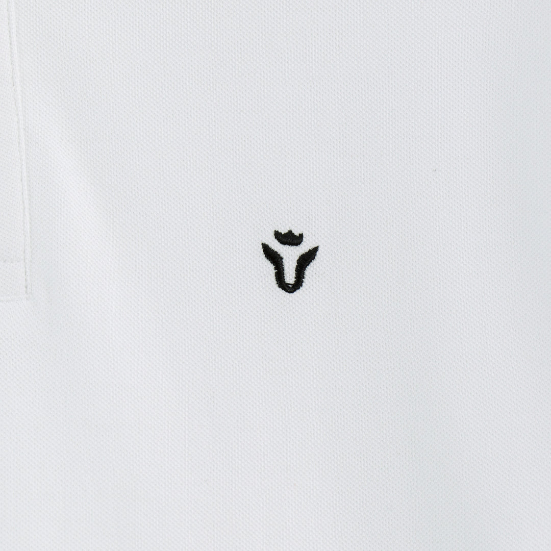 Men's Solid White Polo Half Sleeve 100% Cotton T-Shirt