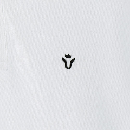 Men's Solid White Polo Half Sleeve 100% Cotton T-Shirt