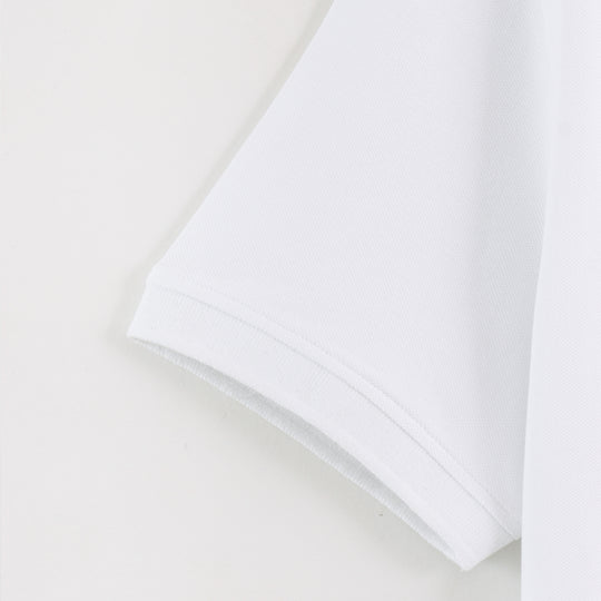 Men's Solid White Polo Half Sleeve 100% Cotton T-Shirt