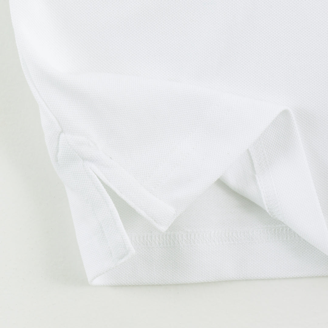 Men's Solid White Polo Half Sleeve 100% Cotton T-Shirt