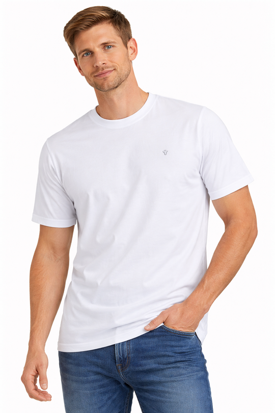Solid White Round Neck Half Sleeve T-Shirt