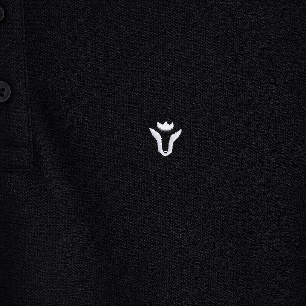Solid Black Polo Half Sleeve T-Shirt