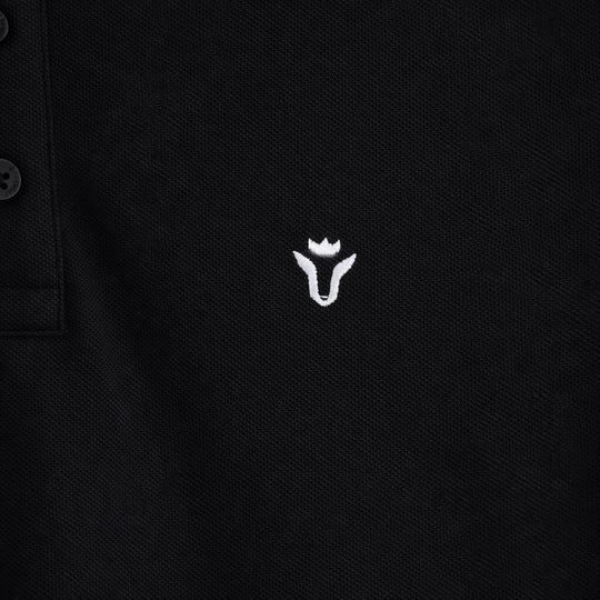 Solid Black Polo Half Sleeve T-Shirt