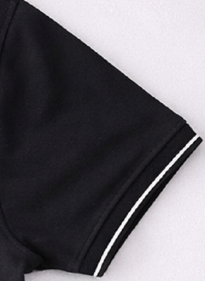 Solid Black Polo Half Sleeve T-Shirt